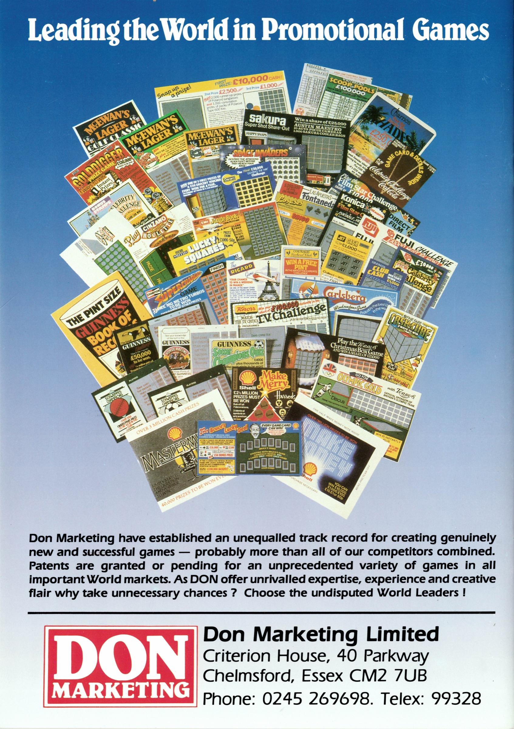 Don Marketing game-piece collage, circa 1985