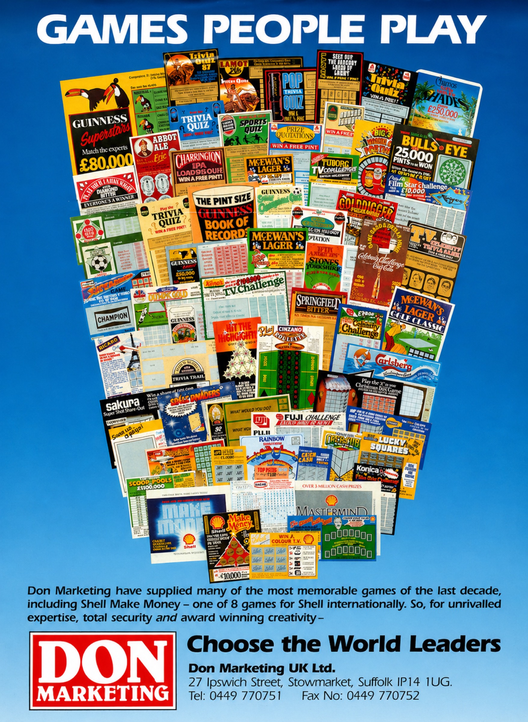 Don Marketing game-piece collage, circa 1992